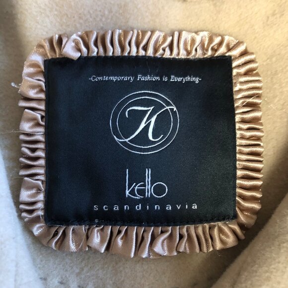 Kello Scandinavia Walking Coat Womens Size Small Wool Cashmere Blend Tan Beige - Picture 6 of 10